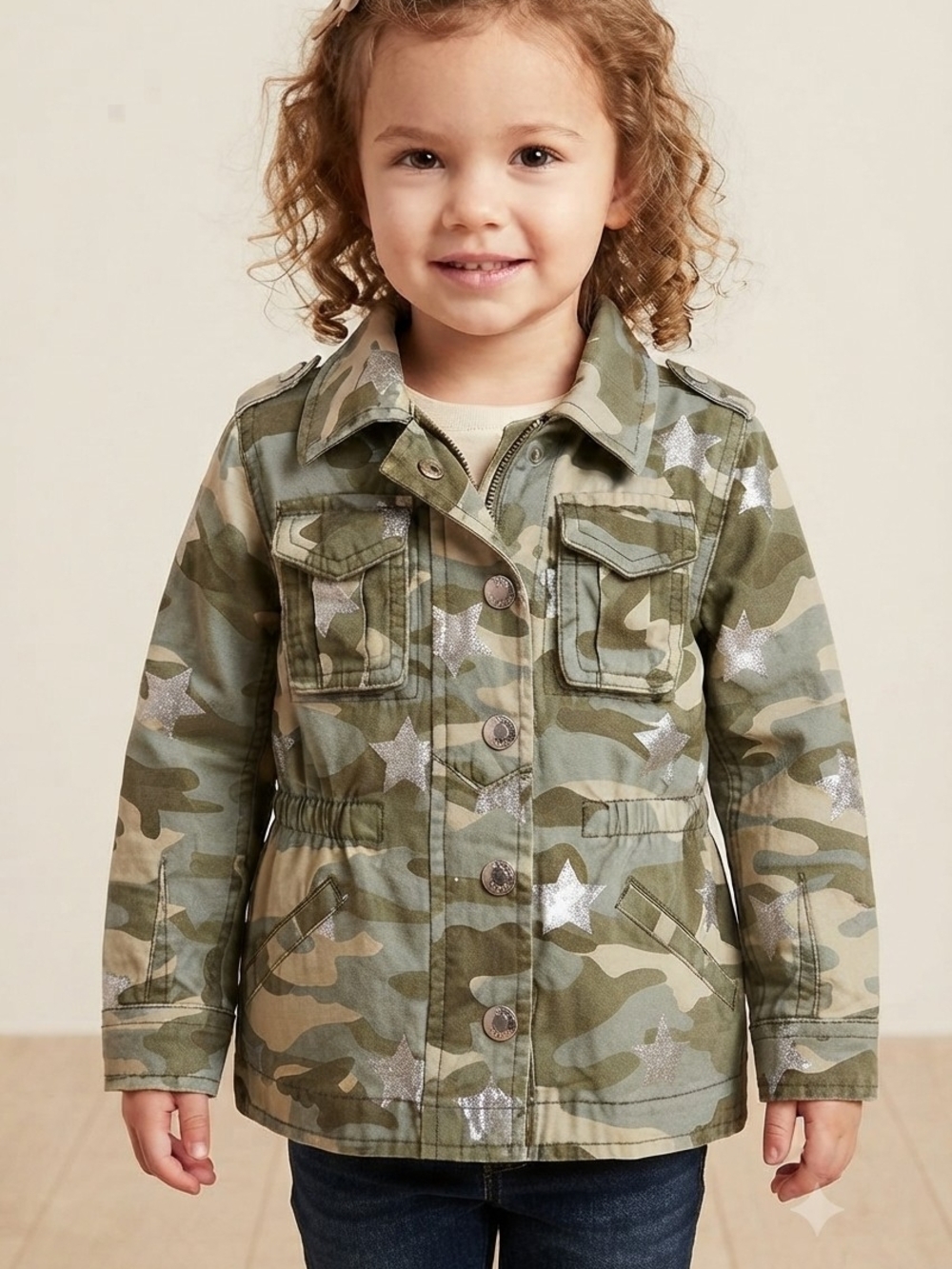 Baby Gap Camo Silver Star Utility Jacket Size 3 Years